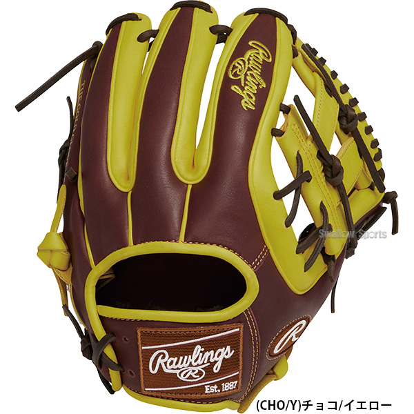 【ローリングス / 軟式グラブ】 軟式 HOH MLB Color SYNC(エイチオーエイチエムエルビーカラーシンク)N54G-チョコ/イエロー / CHO/Y / .