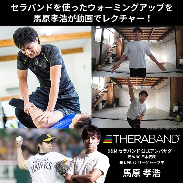 野球 D＆M THERABAND セラバンド セラチューブ ブリスターパック 3m 強度レベル-1 イエロー エクササイズ チューブ TTB-11 野球用品 スワロースポーツ