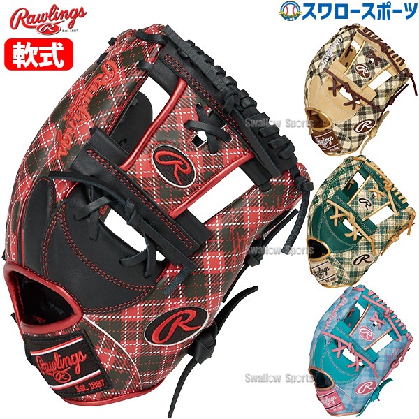 9/17P10倍！ 野球 ローリングス 軟式グラブ グローブ HYPER TECH GRAPHIC Tartan Check 内野手用 右投用 内野手 内野 軟式用 軟式野球 GR4FHTGN62 RAWLINGS 野球用品 スワロースポーツ