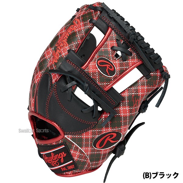 9/17P10倍！ 野球 ローリングス 軟式グラブ グローブ HYPER TECH GRAPHIC Tartan Check 内野手用 右投用 内野手 内野 軟式用 軟式野球 GR4FHTGN62 RAWLINGS 野球用品 スワロースポーツ