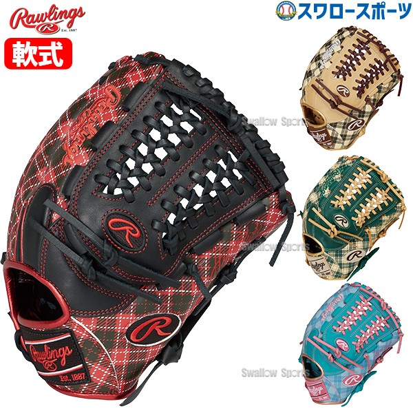 9/17P10倍！ 野球 ローリングス 軟式グラブ グローブ HYPER TECH GRAPHIC Tartan Check オールラウンド用 右投用 左投用 オールラウンド 軟式用 軟式野球 GR4FHTGN65 RAWLINGS 野球用品 スワロースポーツ