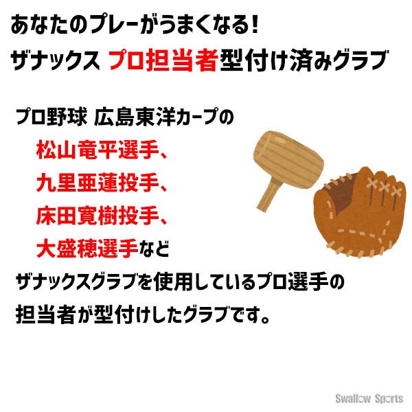 野球 ザナックス 硬式グローブ グラブ メーカー プロ担当型付け済み トラスト ハイスタンダードモデル ユーティリティーライン 高校野球対応 外野手用 オールラウンド用 BHG22UP3TMKZ